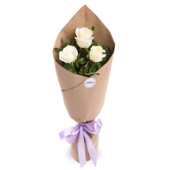 White roses 3 pcs